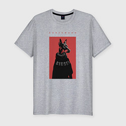 Мужская slim-футболка Порода Доберман - половинка пары