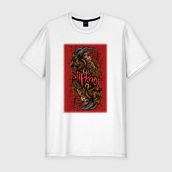 Мужская slim-футболка Слипкнот кровавый