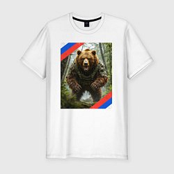 Мужская slim-футболка Потревожили медведя
