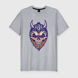 Футболка slim-fit Skull viking, цвет: меланж