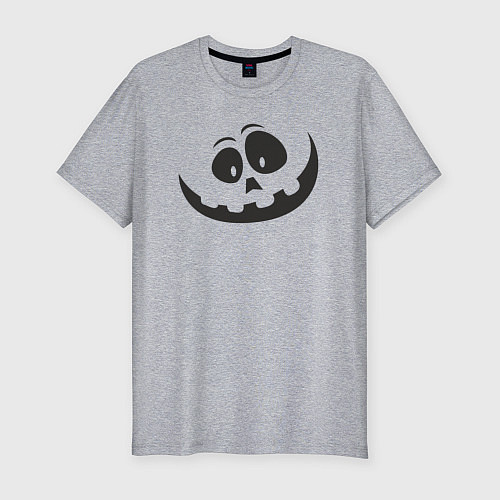 Мужская slim-футболка Halloween smile / Меланж – фото 1