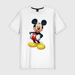 Мужская slim-футболка Микки - мышь
