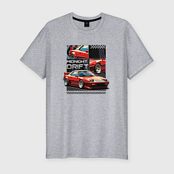 Мужская slim-футболка Спортивная машина по кусочкам и целиком