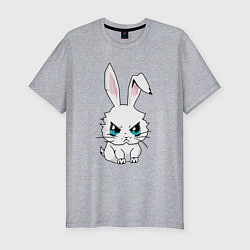 Мужская slim-футболка Кролик злится