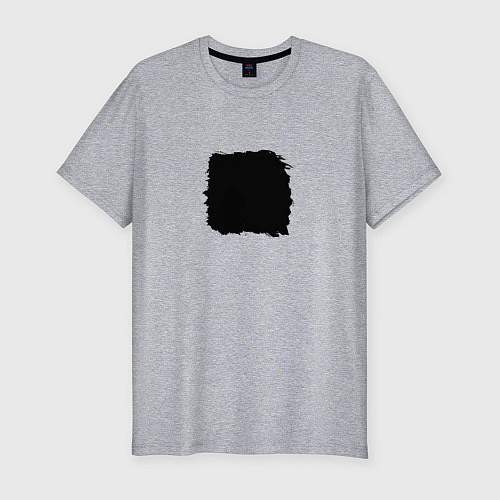 Мужская slim-футболка Минималист мужчина - черный квадрат для пары / Меланж – фото 1