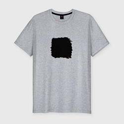 Мужская slim-футболка Минималист мужчина - черный квадрат для пары