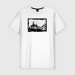 Футболка slim-fit Дикие и опасные маршруты, цвет: белый