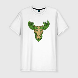 Футболка slim-fit Nature deer, цвет: белый