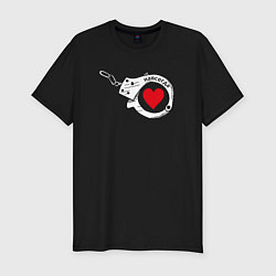 Футболка slim-fit Навсегда парное - наручник, цвет: черный