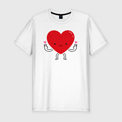 Мужская slim-футболка Сердечное сердечко