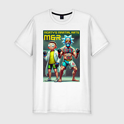 Мужская slim-футболка Mortys martial arts - Rick and Morty