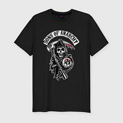 Мужская slim-футболка Sons of anarchy - логотип