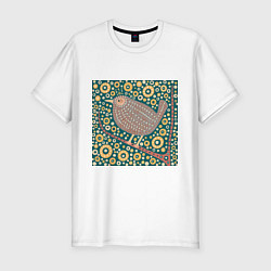 Мужская slim-футболка Крапивник