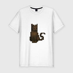Футболка slim-fit Пиксельный кот Daggerfall, цвет: белый