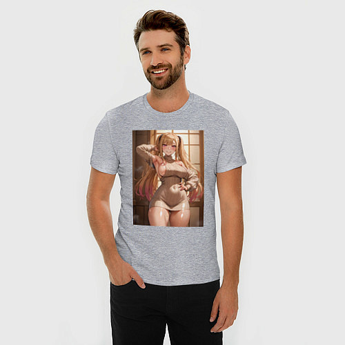 Мужская slim-футболка Marin Kitagawa: Senpai / Меланж – фото 3