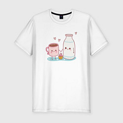 Футболка slim-fit Кофе с молоком, цвет: белый