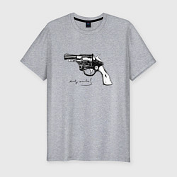 Мужская slim-футболка Andy Warhol revolver sketch