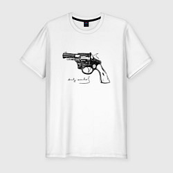 Мужская slim-футболка Andy Warhol revolver sketch