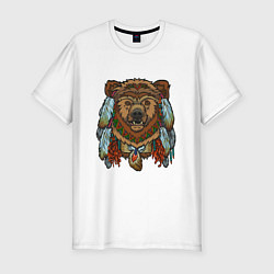 Мужская slim-футболка Русский медведь