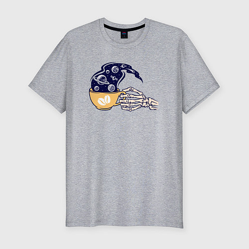 Мужская slim-футболка Кофейный космос / Меланж – фото 1