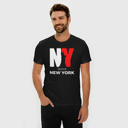 Футболка slim-fit The city of New York, цвет: черный — фото 2
