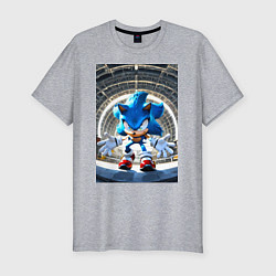 Футболка slim-fit Соник на сексетной базе, цвет: меланж