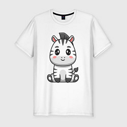 Мужская slim-футболка Весёлая зебра