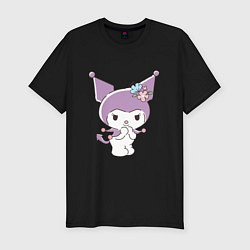 Мужская slim-футболка Куроми с цветочками