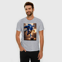 Футболка slim-fit Бегущий Соник, цвет: меланж — фото 2