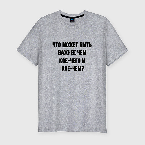 Мужская slim-футболка Кое-чего и кое-чем / Меланж – фото 1