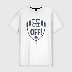 Футболка slim-fit Отключиться от мира, цвет: белый