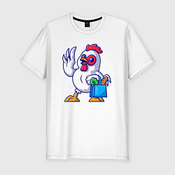 Мужская slim-футболка Петушок с продуктами