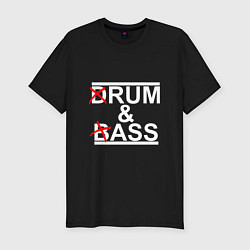 Мужская slim-футболка Drum and bass black