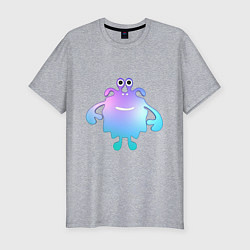 Мужская slim-футболка Monster cartoon blue purple