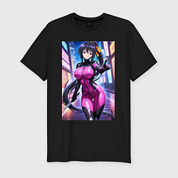 Футболка slim-fit Акэно dxd в форме шпиона, цвет: черный