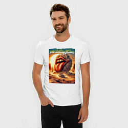 Футболка slim-fit Rolling Stones - stylization of the logo, цвет: белый — фото 2