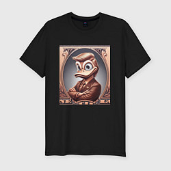 Мужская slim-футболка Дональд Дак-Трамп на денежной купюре