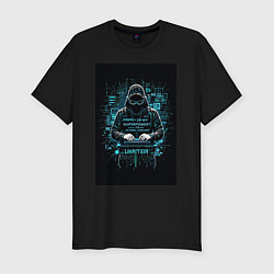 Футболка slim-fit Админ хакер, цвет: черный