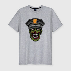 Мужская slim-футболка Зомби полицейский
