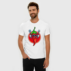 Футболка slim-fit Горячий перчик, цвет: белый — фото 2