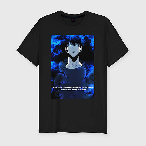 Мужская slim-футболка Sung Jinwoo / Черный – фото 1