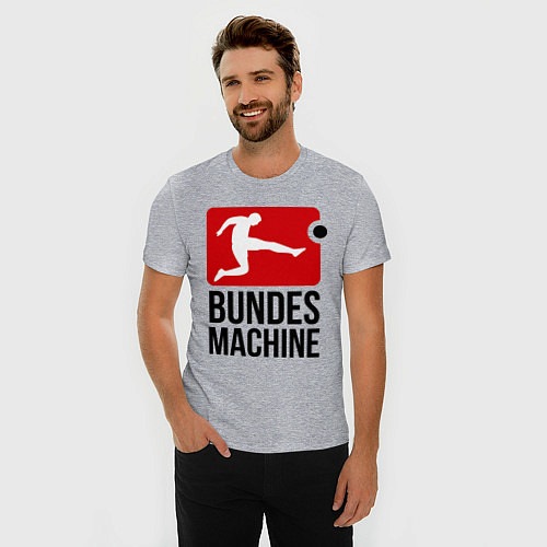 Мужская slim-футболка Bundes machine football / Меланж – фото 3