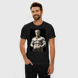 Футболка slim-fit Античный герой с цепочкой, цвет: черный — фото 2