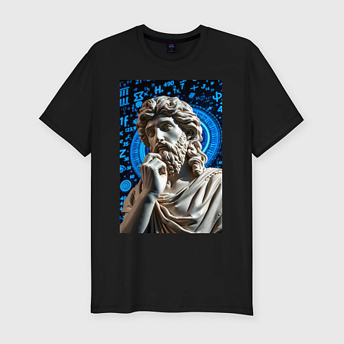 Мужская slim-футболка Античность и математика / Черный – фото 1