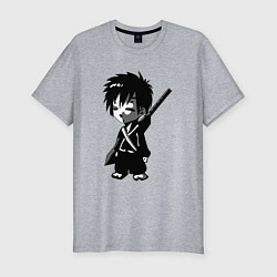 Мужская slim-футболка Маленький воин-самурай