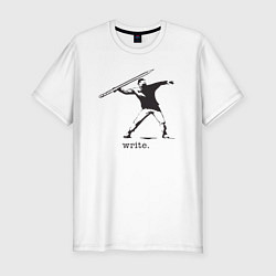 Футболка slim-fit Write, цвет: белый
