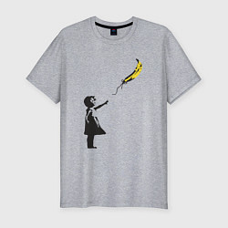 Мужская slim-футболка Девочка и банан