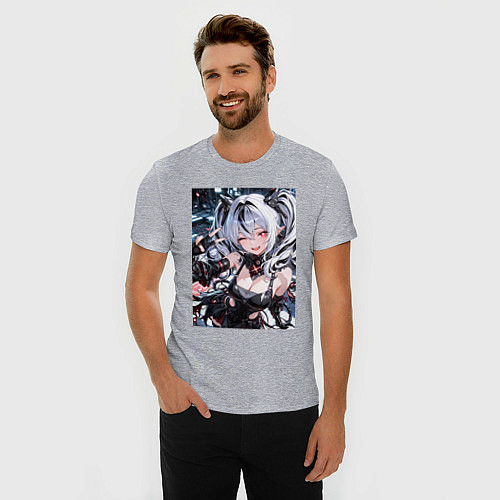 Мужская slim-футболка Jetavie Punishing Gray Raven / Меланж – фото 3