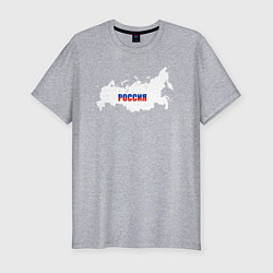Мужская slim-футболка Россия карта