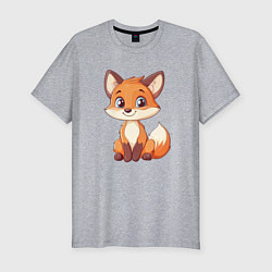 Мужская slim-футболка Хитрый лисёнок